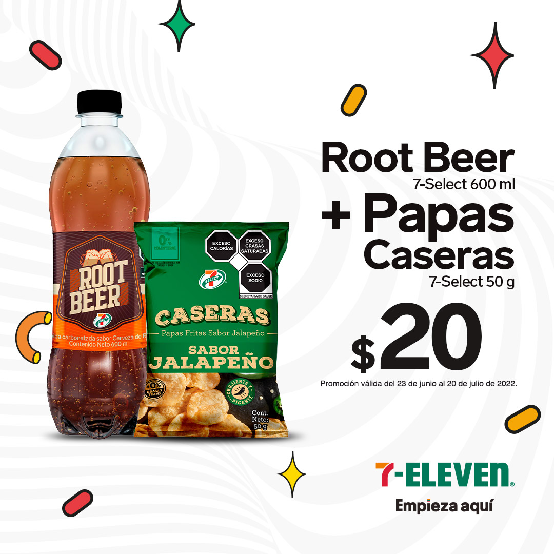 Root Beer + Papas Caseras por $20